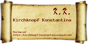 Kirchknopf Konstantina névjegykártya